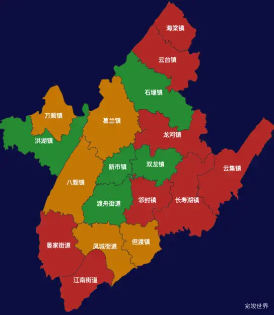 echarts重庆市长寿区地图渲染效果实例